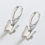925 Silver Butterfly Pendant Earring Women Wedding Jewelry