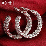 925 Silver Mesh Earring Women Party Wedding Jewelry
