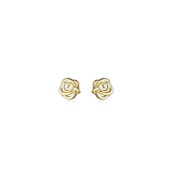 Sterling Silver Rose Flower Stud Earrings 14K Plated Wedding Party Jewelry Gift