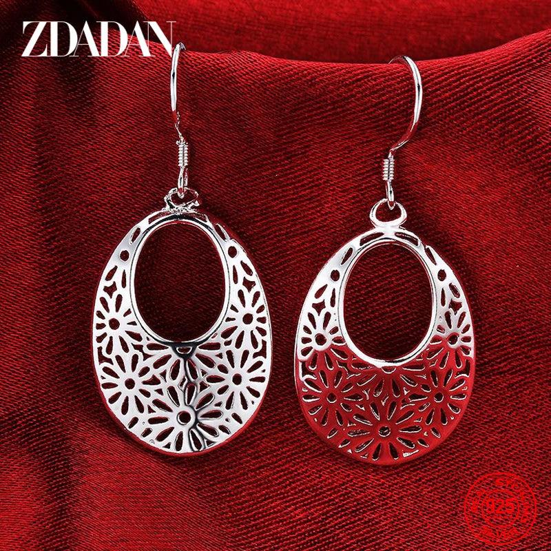 925 Silver Moon Dangle Earrings Women Wedding Party Gift