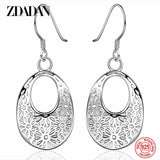 925 Silver Moon Dangle Earrings Women Wedding Party Gift