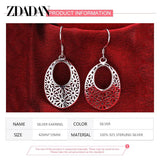 925 Silver Moon Dangle Earrings Women Wedding Party Gift