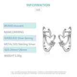 925 Silver Heart Crystal Hoop Earring For Women
