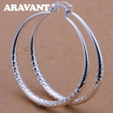 925 Silver Big Hoop Earrings Women Jewelry