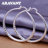 925 Silver Big Hoop Earrings Women Jewelry