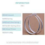 925 Silver Big Hoop Earrings Women Jewelry