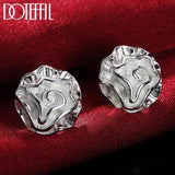 925 Silver Rose Flowers Stud Earrings for Women