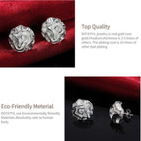 925 Silver Rose Flowers Stud Earrings for Women