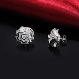925 Silver Rose Flowers Stud Earrings for Women