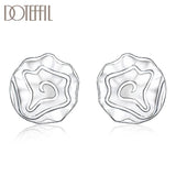 925 Silver Rose Flowers Stud Earrings for Women