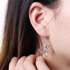 925 Sterling Silver Hollow Butterfly Earrings Charm Women Jewelry