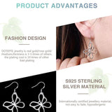 925 Sterling Silver Hollow Butterfly Earrings Charm Women Jewelry