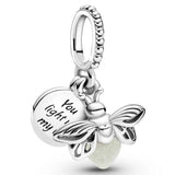 Rose Love You Infinity Heart Family Tree Pendant Charms 925 Sterling Silver
