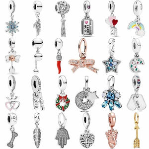 Snowflake Luck Crown Corno Passion Pendant 925 Sterling Silver Charm
