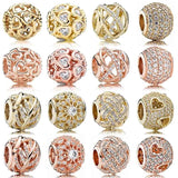 925 Silver Rose Charm Bead for Bracelet DIY Jewelry