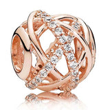 925 Silver Rose Charm Bead for Bracelet DIY Jewelry