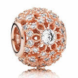 925 Silver Rose Charm Bead for Bracelet DIY Jewelry