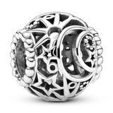 925 Silver Sun Stars & Moon Charm for Bracelet