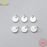 6pcs 925 Sterling Silver 6mm Round Flakes Charms DIY Jewelry Findings