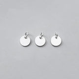 6pcs 925 Sterling Silver 6mm Round Flakes Charms DIY Jewelry Findings