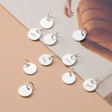 6pcs 925 Sterling Silver 6mm Round Flakes Charms DIY Jewelry Findings