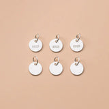 6pcs 925 Sterling Silver 6mm Round Flakes Charms DIY Jewelry Findings