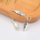 925 Sterling Silver Feather Pendant Charm for DIY Jewelry Making
