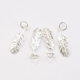 925 Sterling Silver Feather Pendant Charm for DIY Jewelry Making