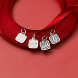 925 Sterling Silver Chinese Dangle Charms 10x12mm Pendant