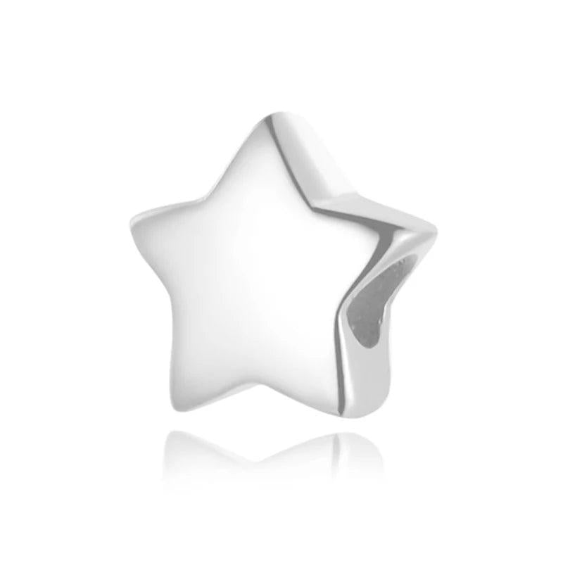 TrustDavis 925 Silver Sweet Star Charm Beads DIY Accessory Fine S925 Jewelry