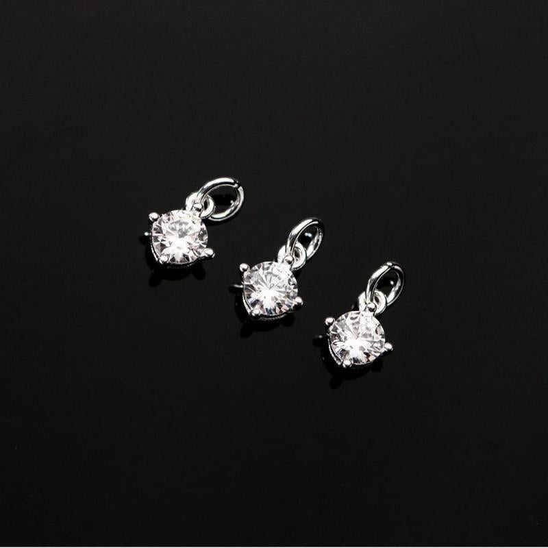 925 Sterling Silver Zircon Charms Women Necklace Pendants DIY Jewelry