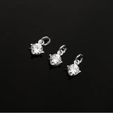 925 Sterling Silver Zircon Charms Women Necklace Pendants DIY Jewelry