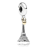 Eiffel Tower Globe Snowflake Family Tree Life Pendant Bead 925 Silver