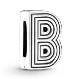 Sterling Silver Alphabet Letter Charm Bead for Bracelet DIY Jewelry