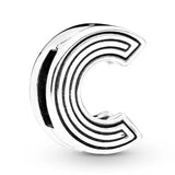 Sterling Silver Alphabet Letter Charm Bead for Bracelet DIY Jewelry
