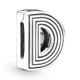 Sterling Silver Alphabet Letter Charm Bead for Bracelet DIY Jewelry