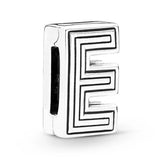 Sterling Silver Alphabet Letter Charm Bead for Bracelet DIY Jewelry