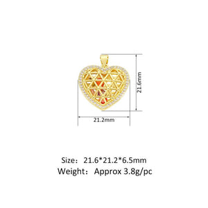 14K Charm Hollow Pendant for Jewelry Making Love Rabbit Dolphin Bear