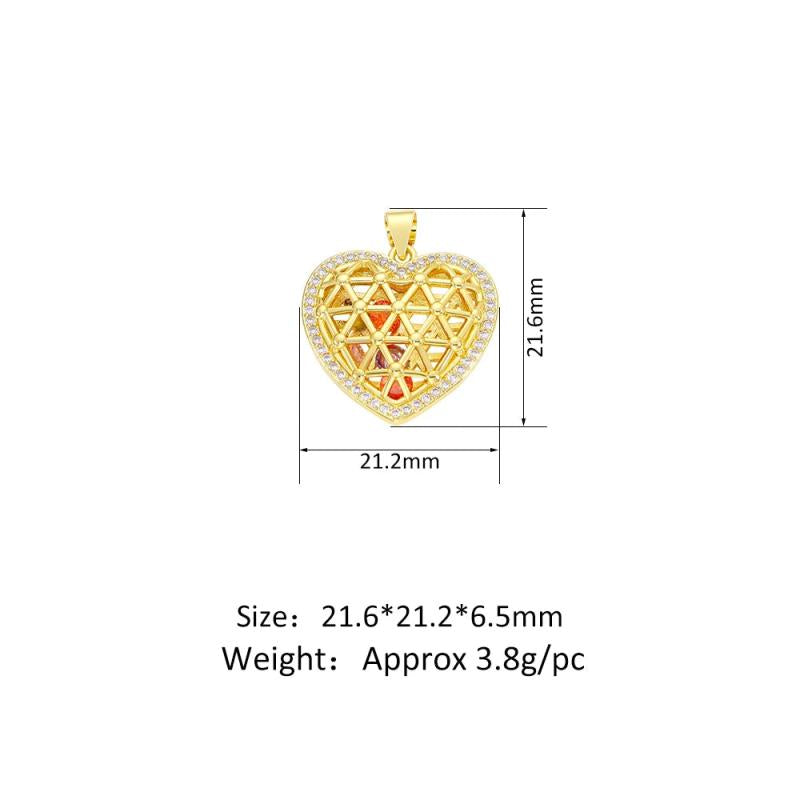 14K Charm Hollow Pendant for Jewelry Making Love Rabbit Dolphin Bear
