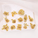 14K Charm Hollow Pendant for Jewelry Making Love Rabbit Dolphin Bear