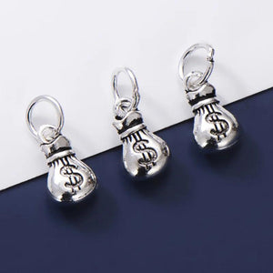 925 Silver Money Bag Dollar Symbol Charms Pendant