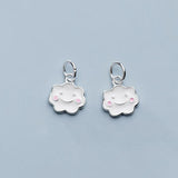 925 Sterling Silver Smile Face Cloud Charms 10x9mm Decoration Girls Jewelry