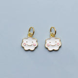 925 Sterling Silver Smile Face Cloud Charms 10x9mm Decoration Girls Jewelry