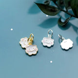 925 Sterling Silver Smile Face Cloud Charms 10x9mm Decoration Girls Jewelry