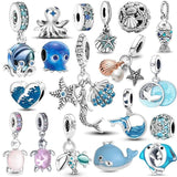 Silver 925 Turtle Series Charm Beads Pendant for Bracelet Necklace