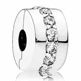 Sparkling 925 Silver Love Charm Bead Bracelet Jewelry