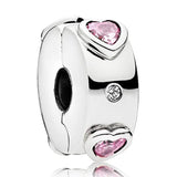 Sparkling 925 Silver Love Charm Bead Bracelet Jewelry