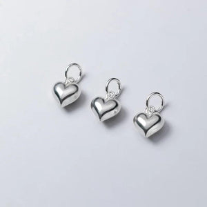 S925 Sterling Silver Heart Charms DIY Jewelry Bracelet Necklace Pendant