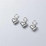 S925 Sterling Silver Heart Charms DIY Jewelry Bracelet Necklace Pendant