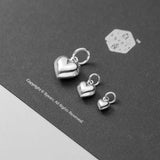 S925 Sterling Silver Heart Charms DIY Jewelry Bracelet Necklace Pendant
